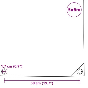 vidaXL Μουσαμάς Μπλε 5 x 6 μ. 650 γρ./μ.²