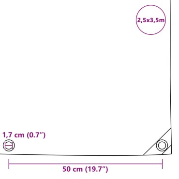 vidaXL Μουσαμάς Πράσινος 2,5 x 3,5 μ. 650 γρ./μ.²