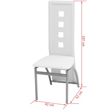 vidaXL Σετ Τραπεζαρίας 5 τεμ. Λευκό 120x70x75cm