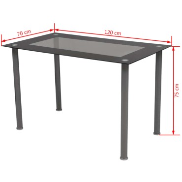 vidaXL Σετ Τραπεζαρίας 7 τεμ. Μαύρο 120x70x75cm