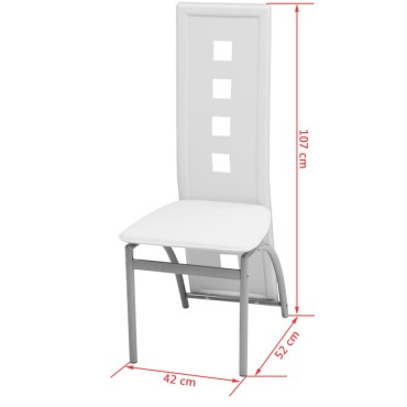 vidaXL Σετ Τραπεζαρίας 7 τεμ. Λευκό 120x70x75cm