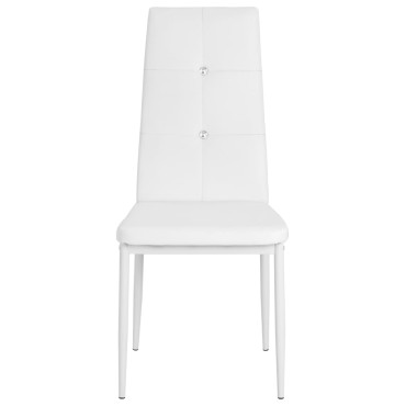 vidaXL Καρέκλες Τραπεζαρίας 2 τεμ. Λευκές από Συνθετικό Δέρμα 43x43,5x96cm
