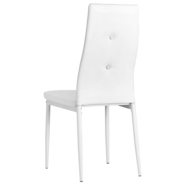 vidaXL Καρέκλες Τραπεζαρίας 2 τεμ. Λευκές από Συνθετικό Δέρμα 43x43,5x96cm