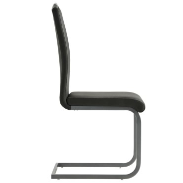 vidaXL Καρέκλες Τραπεζαρίας «Πρόβολος» 4 τεμ. Γκρι από Συνθετικό Δέρμα 43x55x100cm