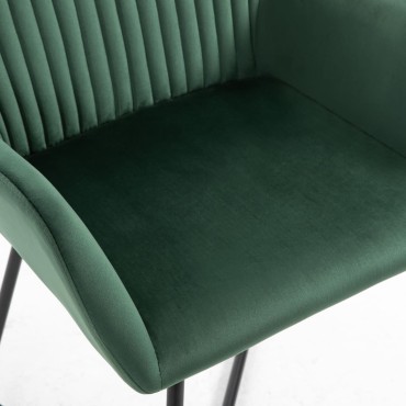 vidaXL Καρέκλες Τραπεζαρίας 4 τεμ. Πράσινες Βελούδινες 61x61x84cm