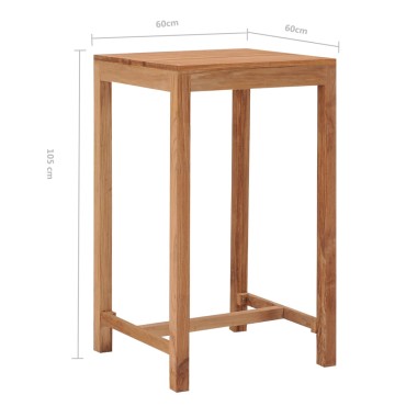 vidaXL Τραπέζι Μπαρ Κήπου 60x60x105cm από Μασίφ Ξύλο Teak 1 τεμ.