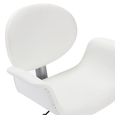 vidaXL Καρέκλα Τραπεζαρίας Περιστρεφόμενη Λευκή από Συνθετικό Δέρμα 67x62x(80-87,5)cm 1 τεμ.