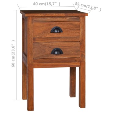 vidaXL Κομοδίνο 40x35x60cm από Μασίφ Ξύλο Teak 1 τεμ.