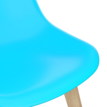 vidaXL Καρέκλες Τραπεζαρίας 2 τεμ. Μπλε Πλαστικές 46x53,5x82cm