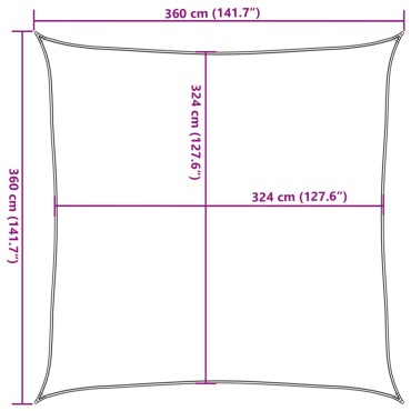 vidaXL Πανί Σκίασης Ανοιχτό Πράσινο 3,6 x 3,6 μ. από HDPE 160 γρ./μ²