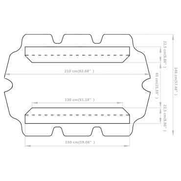 vidaXL Πανί Ανταλλακτικό για Κούνια Κήπου Taupe 150/130 x 105/70 εκ.