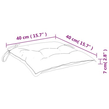 vidaXL Μαξιλάρια Καρέκλας Κήπου 2 τεμ. Μαύρα 40x40x7 εκ. Υφασμάτινα