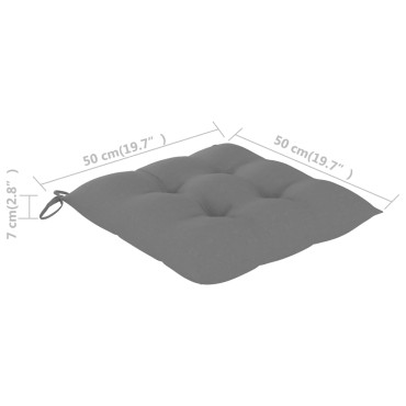 vidaXL Μαξιλάρια Καρέκλας 2 τεμ. Γκρι 50 x 50 x 7 εκ. Υφασμάτινα