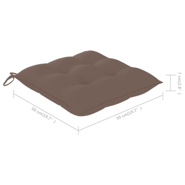 vidaXL Μαξιλάρια Καρέκλας Κήπου 2 τεμ. Taupe 50x50x7 εκ. Oxford Ύφασμα