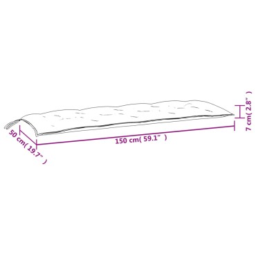 vidaXL Μαξιλάρι Πάγκου Κήπου Μαύρο 150x50x7 εκ. Ύφασμα Oxford