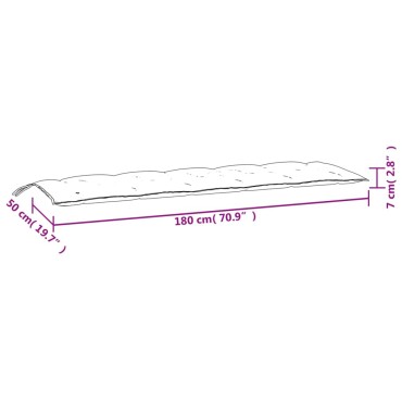 vidaXL Μαξιλάρι Πάγκου Κήπου Μαύρο 180x50x7 εκ. Ύφασμα Oxford