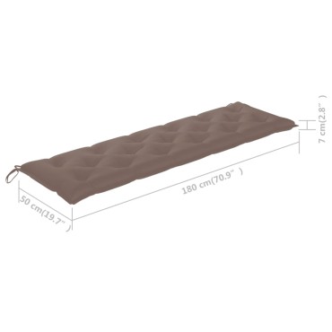 vidaXL Μαξιλάρι Πάγκου Κήπου Taupe 180x50x7 εκ. Ύφασμα Oxford