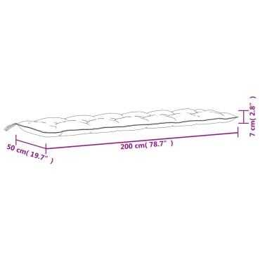 vidaXL Μαξιλάρι Πάγκου Κήπου Γκρι 200x50x7 εκ. Ύφασμα Oxford