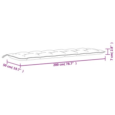 vidaXL Μαξιλάρι Πάγκου Κήπου Μπεζ 200x50x7 εκ. Ύφασμα Oxford