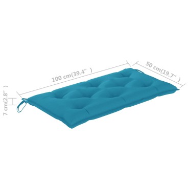 vidaXL Μαξιλάρι Πάγκου Κήπου Αν. Μπλε 100x(50+50)x7 εκ. Ύφασμα Oxford