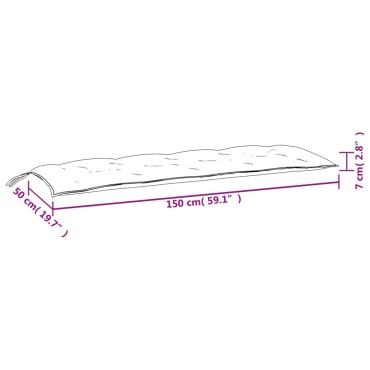 vidaXL Μαξιλάρι Πάγκου Κήπου Γκρι 150x(50+50)x7 εκ. Ύφασμα Oxford