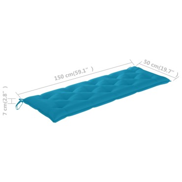 vidaXL Μαξιλάρι Πάγκου Κήπου Γαλάζιο 150x(50+50)x7 εκ. Ύφασμα Oxford