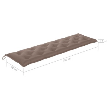 vidaXL Μαξιλάρι Πάγκου Κήπου Taupe 180x(50+50)x7 εκ. Ύφασμα Oxford