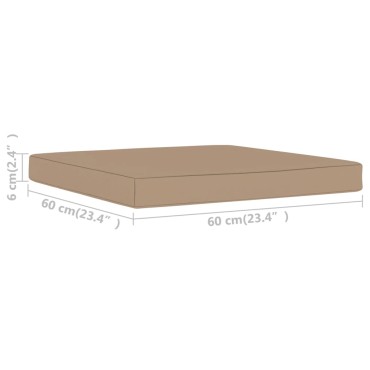 vidaXL Μαξιλάρια Παλέτας Taupe 60 x 60 x 6 εκ. από Ύφασμα Oxford