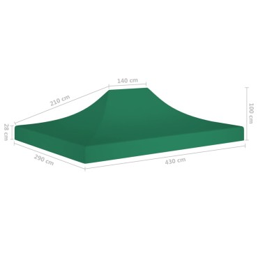 vidaXL Κάλυμμα Τέντας Εκδηλώσεων Πράσινο 4,5 x 3 μ. 270 γρ/μ²