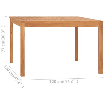 vidaXL Τραπεζαρία Κήπου 120x120x77cm από Μασίφ Ξύλο Teak 1 τεμ.