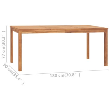 vidaXL Τραπεζαρία Κήπου 180x90x77cm από Μασίφ Ξύλο Teak 1 τεμ.