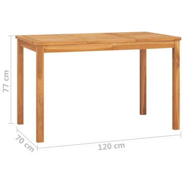 vidaXL Τραπεζαρία Κήπου 120x70x77cm από Μασίφ Ξύλο Teak 1 τεμ.