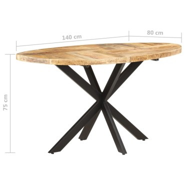 vidaXL Τραπεζαρία 140x80x75cm από Μασίφ Ξύλο Μάνγκο 1 τεμ.