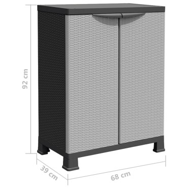 vidaXL Πλαστικό Ντουλάπι 68x39x92cm με Σχεδιασμό σε Στυλ Ρατάν 1 τεμ.