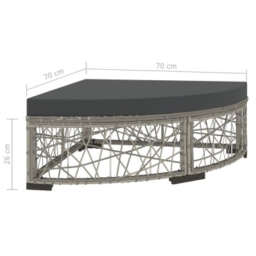 vidaXL Σαλόνι Κήπου 6 τεμ. Γκρι από Συνθετικό Ρατάν με Μαξιλάρια 70x70x52,5cm