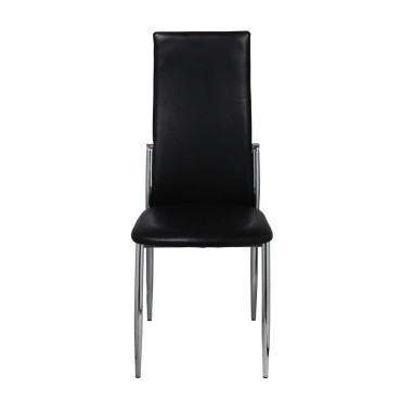 vidaXL Καρέκλες Τραπεζαρίας 2 τεμ. Μαύρες Συνθ. Δέρμα 54x43x100cm