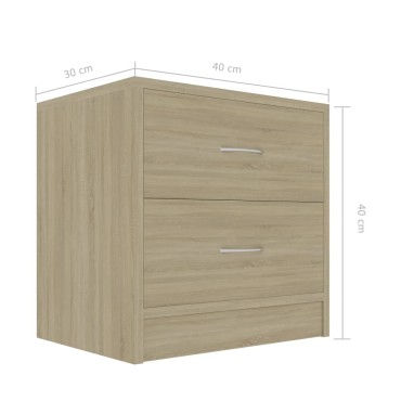 vidaXL Κομοδίνο Χρώμα Sonoma Δρυς 40x30x40cm από Επεξ. Ξύλο 1 τεμ.