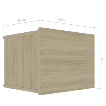 vidaXL Κομοδίνο Χρώμα Sonoma Δρυς 40x30x30cm από Μοριοσανίδα 1 τεμ.