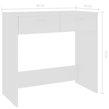 vidaXL Γραφείο Λευκό 80x40x75cm από Επεξ. Ξύλο 1 τεμ.