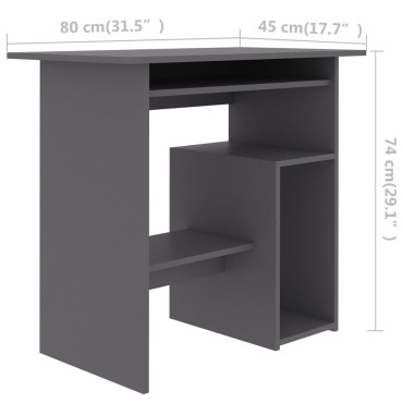 vidaXL Γραφείο Γκρι 80x45x74cm από Μοριοσανίδα 1 τεμ.