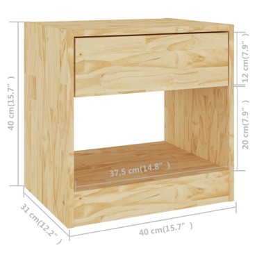 vidaXL Κομοδίνο 40x31x40cm από Μασίφ Ξύλο Πεύκου 1 τεμ.