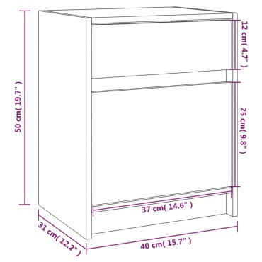 vidaXL Κομοδίνο 40x31x50cm από Μασίφ Ξύλο Πεύκου 1 τεμ.