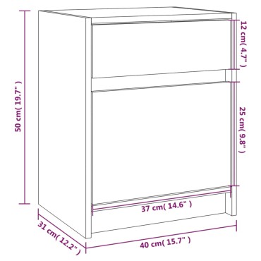 vidaXL Κομοδίνα 2 τεμ. 40x31x50cm από Μασίφ Ξύλο Πεύκου