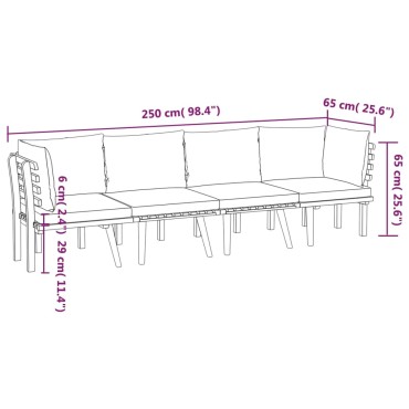 vidaXL Σαλόνι Κήπου 4 τεμ. από Μασίφ Ξύλο Ακακίας με Μαξιλάρια 60x65x65cm