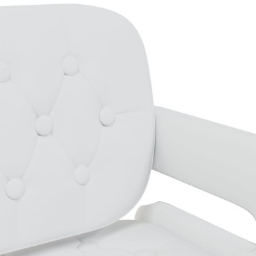 vidaXL Καρέκλες Τραπεζαρίας Περιστρεφόμενες 4 τεμ. Λευκές Δερματίνη 58x50x(73-88)cm
