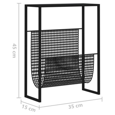 vidaXL Ραφιέρα Περιοδικών Μαύρη 35x15x45cm από Ατσάλι 1 τεμ.