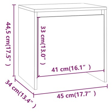 vidaXL Κομοδίνο Λευκό 45x34x44,5cm από Μοριοσανίδα 1 τεμ.