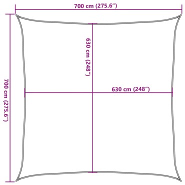 vidaXL Πανί Σκίασης Ανθρακί 7 x 7 μ. από HDPE 160 γρ./μ²