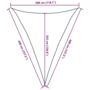 vidaXL Πανί Σκίασης Ανθρακί 3 x 4 x 4 μ. από HDPE 160 γρ./μ²