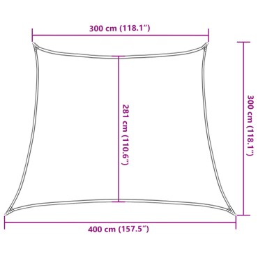 vidaXL Πανί Σκίασης Ανθρακί 3/4 x 3 μ. από HDPE 160 γρ./μ²